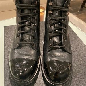 CHANEL Lace Up Boots